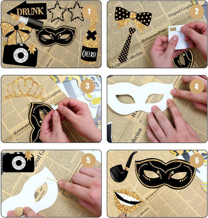 30 Fotorequisiten Foto Accessoires Party Deko Hochzeit Silvester