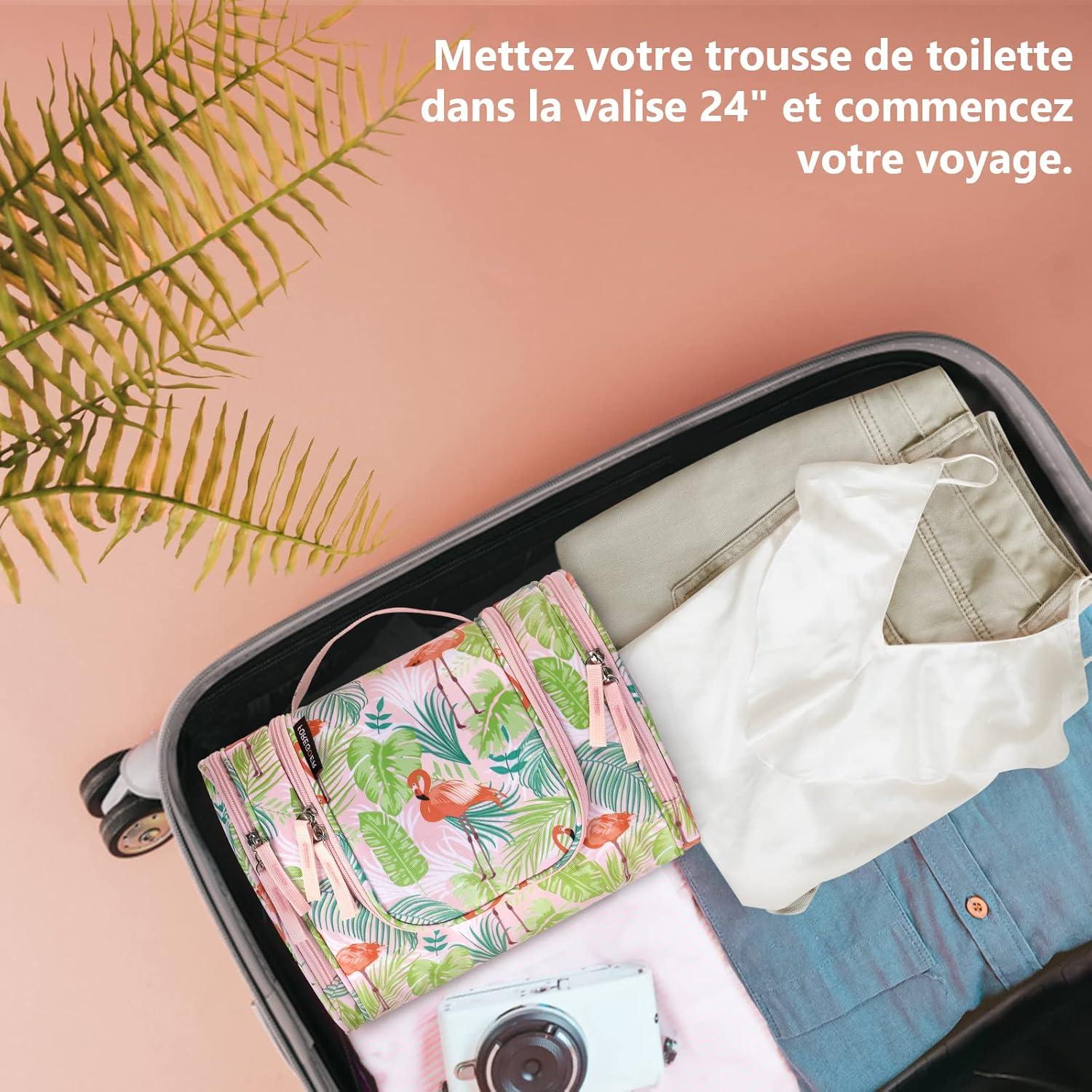 Großer Reise Kulturbeutel mit 10 Taschen Aufhängen Pink
