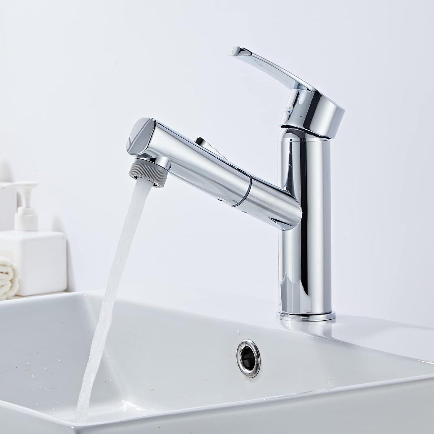 Wasserhahn mit herausziehbarer Waschtischarmatur 2 Strahlarten