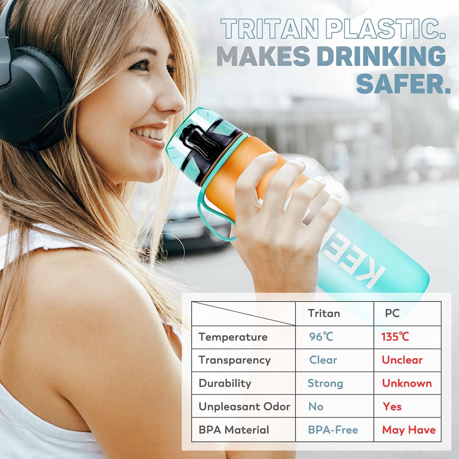 Trinkflasche 1L Sport Wasserflasche BPA-frei Gummi Griff für Fahrrad Outdoor Gym