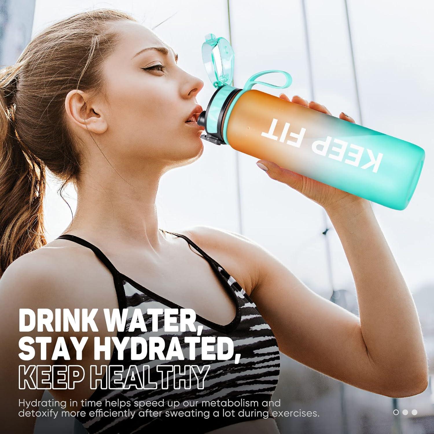 Trinkflasche 1L Sport Wasserflasche BPA-frei Gummi Griff für Fahrrad Outdoor Gym