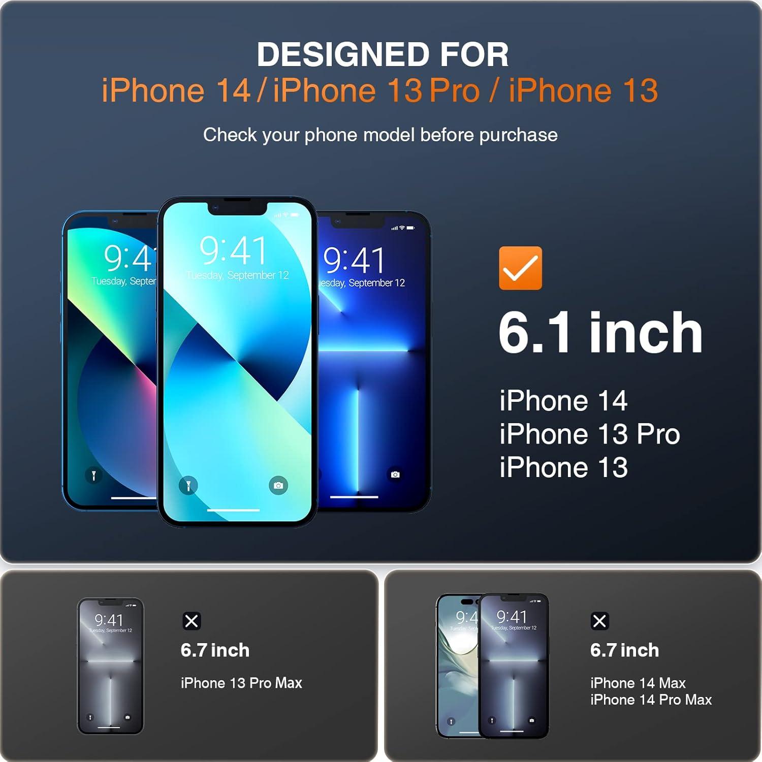 LK 3 Stück Panzer Schutzfolie für iPhone 13/13 Pro 9H Härte