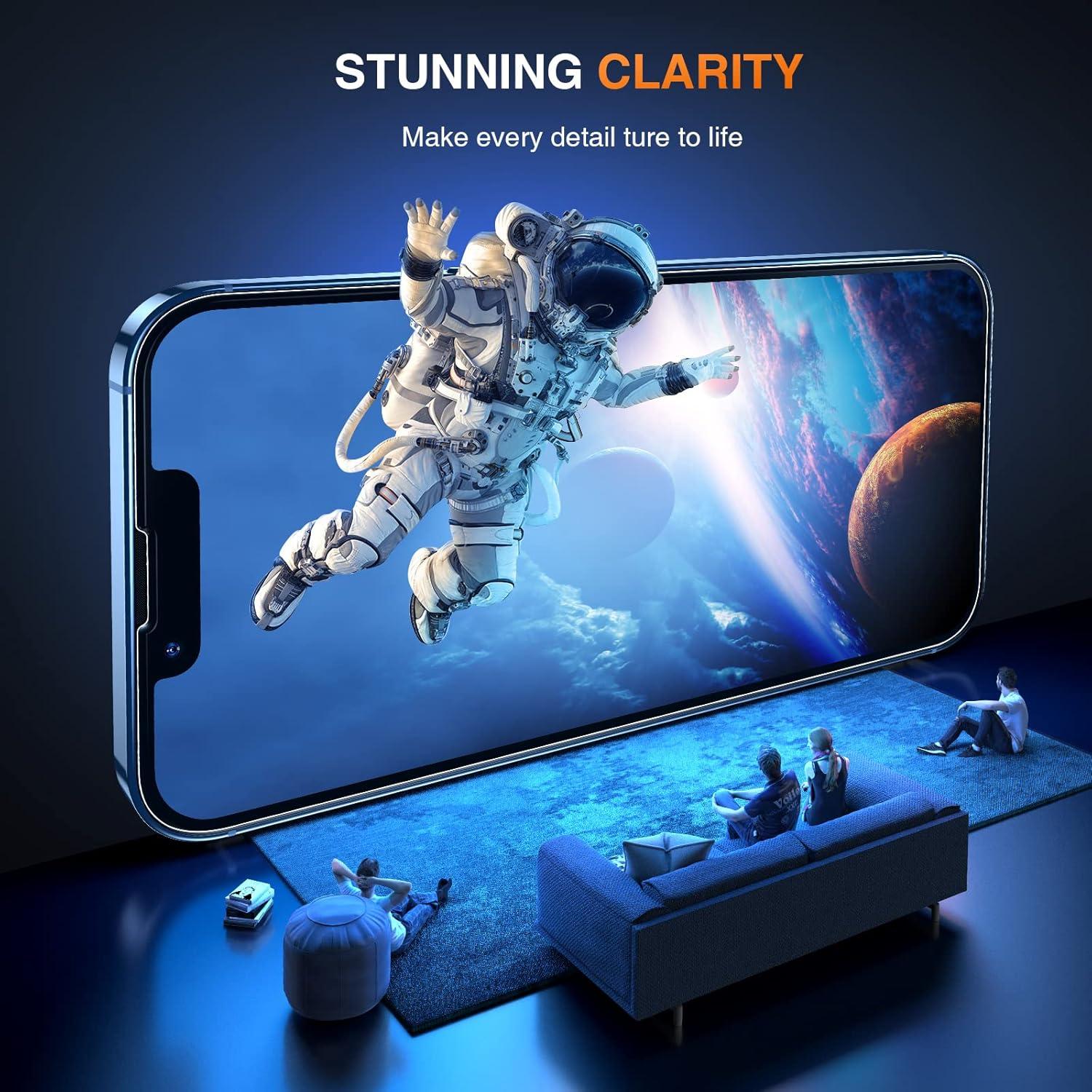 LK 3 Stück Panzer Schutzfolie für iPhone 13/13 Pro (6.1) - HD, 9H Härte, Transparent