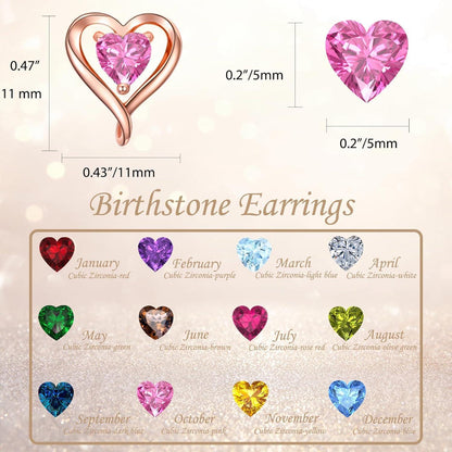 Silber Ohrstecker Herz Damen 925 Roségold Geschenk für Frauen