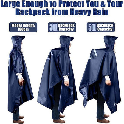 flintronic Wasserdichter Regenponcho 3 in 1 für