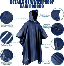 flintronic Wasserdichter Regenponcho 3 in 1 für