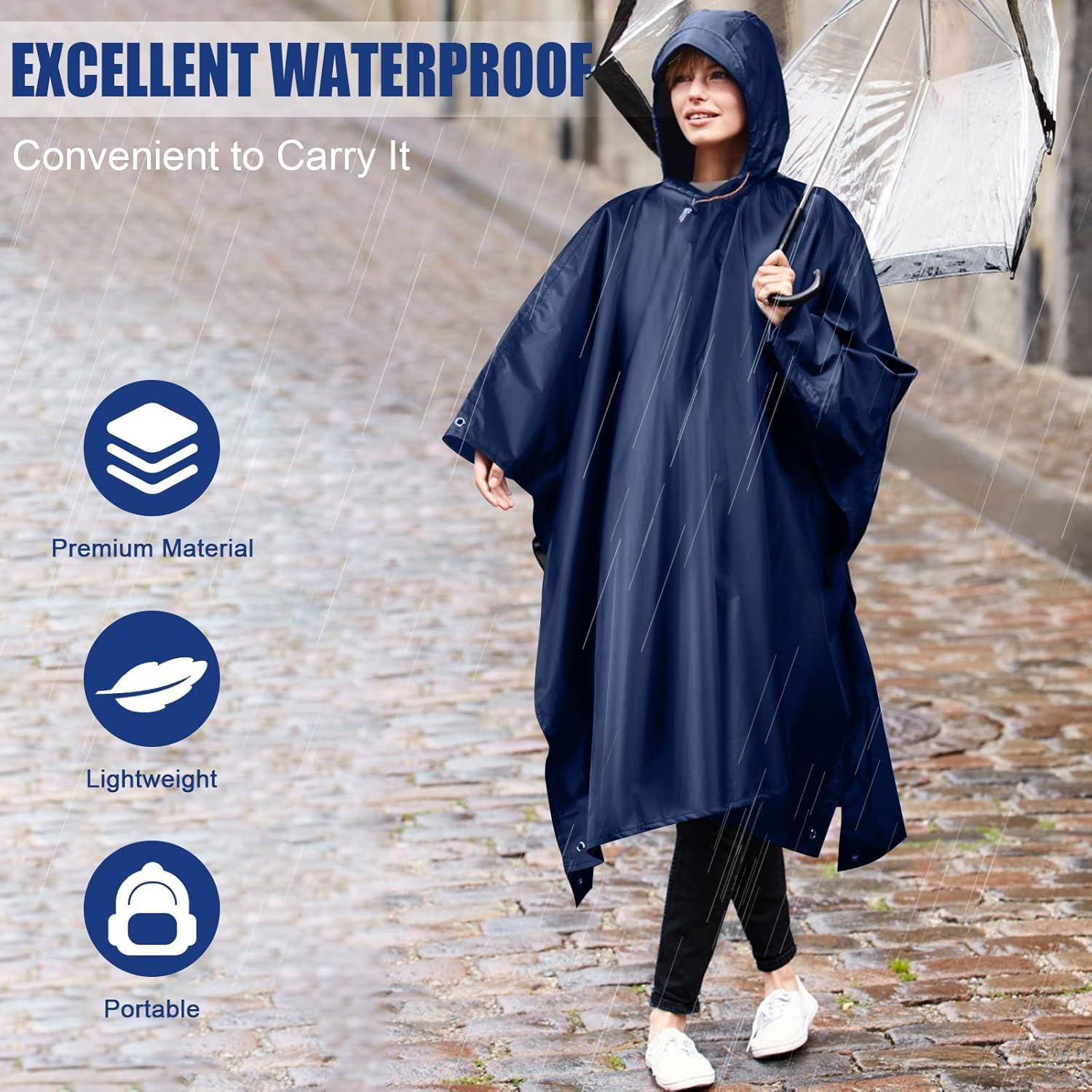 Flintronic Wasserdichter Regenponcho 3-in-1 230x140cm Blau