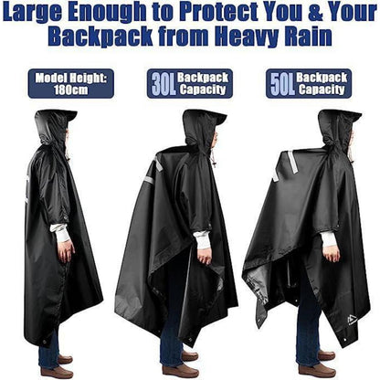 Flintronic Wasserdichter Regenponcho 3 in 1 für Wandern