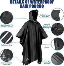 Flintronic Wasserdichter Regenponcho 3 in 1 für Wandern