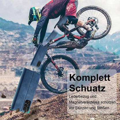 Samsung Galaxy A53 Hülle 2023 Leder Flip Case Schutzhülle Blau