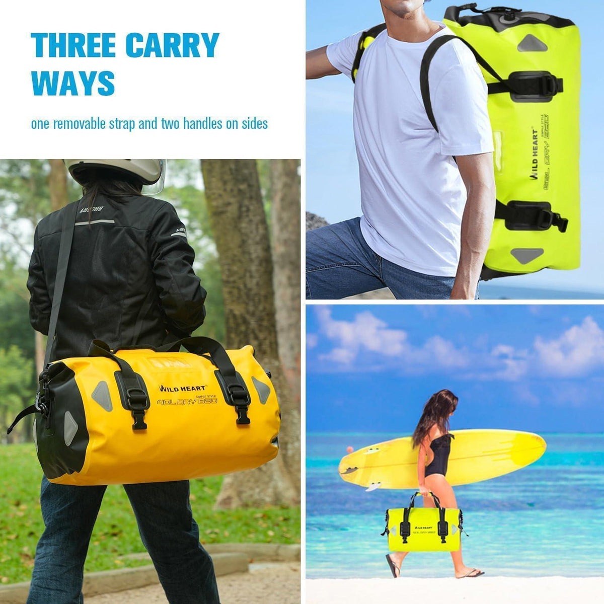 Wasserdichte Reisetasche für Boot, Fahrrad & Motorrad – 40L, 66L, 100L