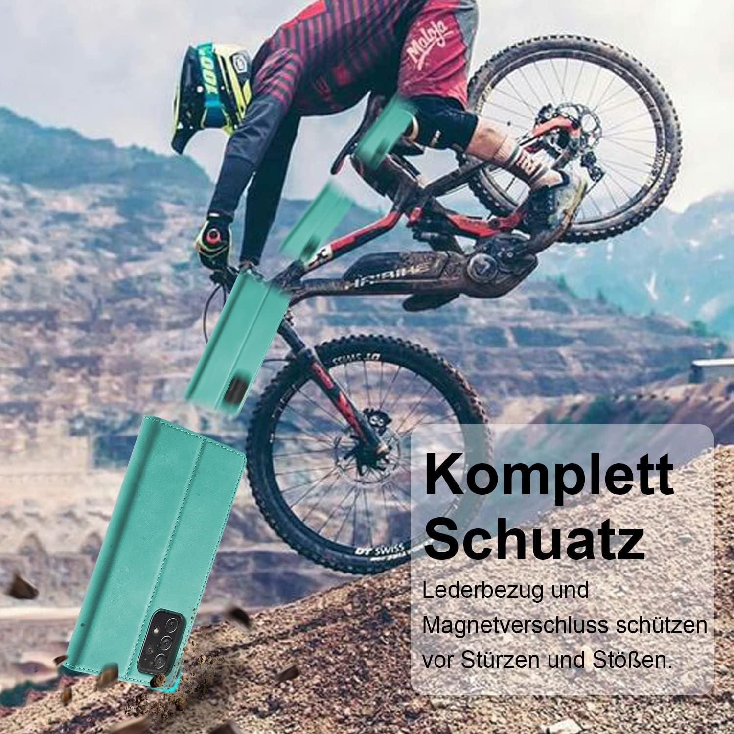 Samsung Galaxy A53 5G Handyhülle Leder Wallet Schutzhülle Grün