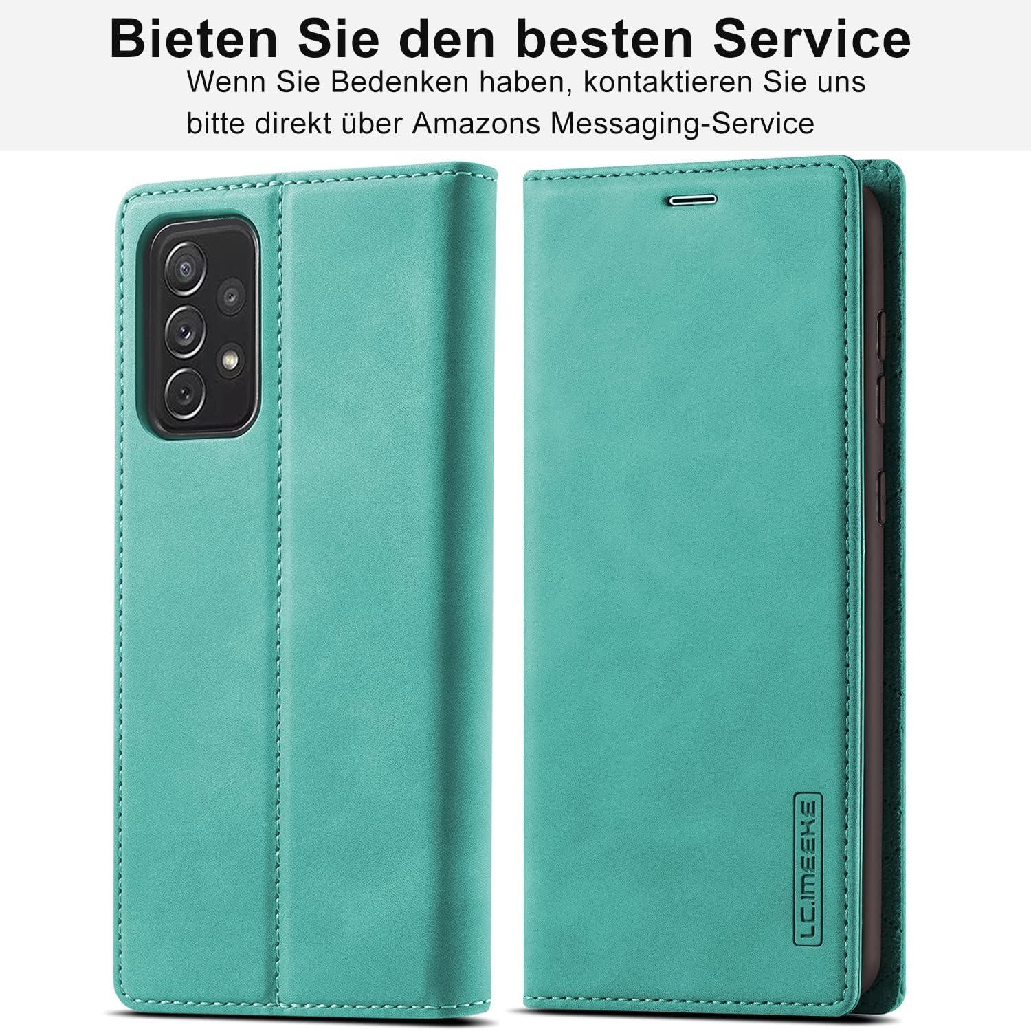 Samsung Galaxy A53 5G Handyhülle Leder Wallet Schutzhülle Grün