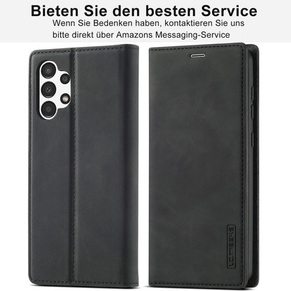Samsung Galaxy A13 5G/A04S Handyhülle Leder Wallet Schutzfolie Schwarz