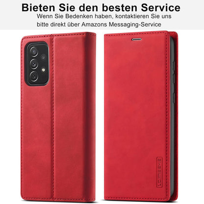 Samsung Galaxy A53 Hülle 2023 Leder Schutzhülle Klappbar Rot