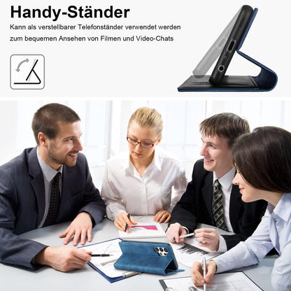 Samsung Galaxy A13 5G/A04S Hülle Leder Klappbar Wallet Blau
