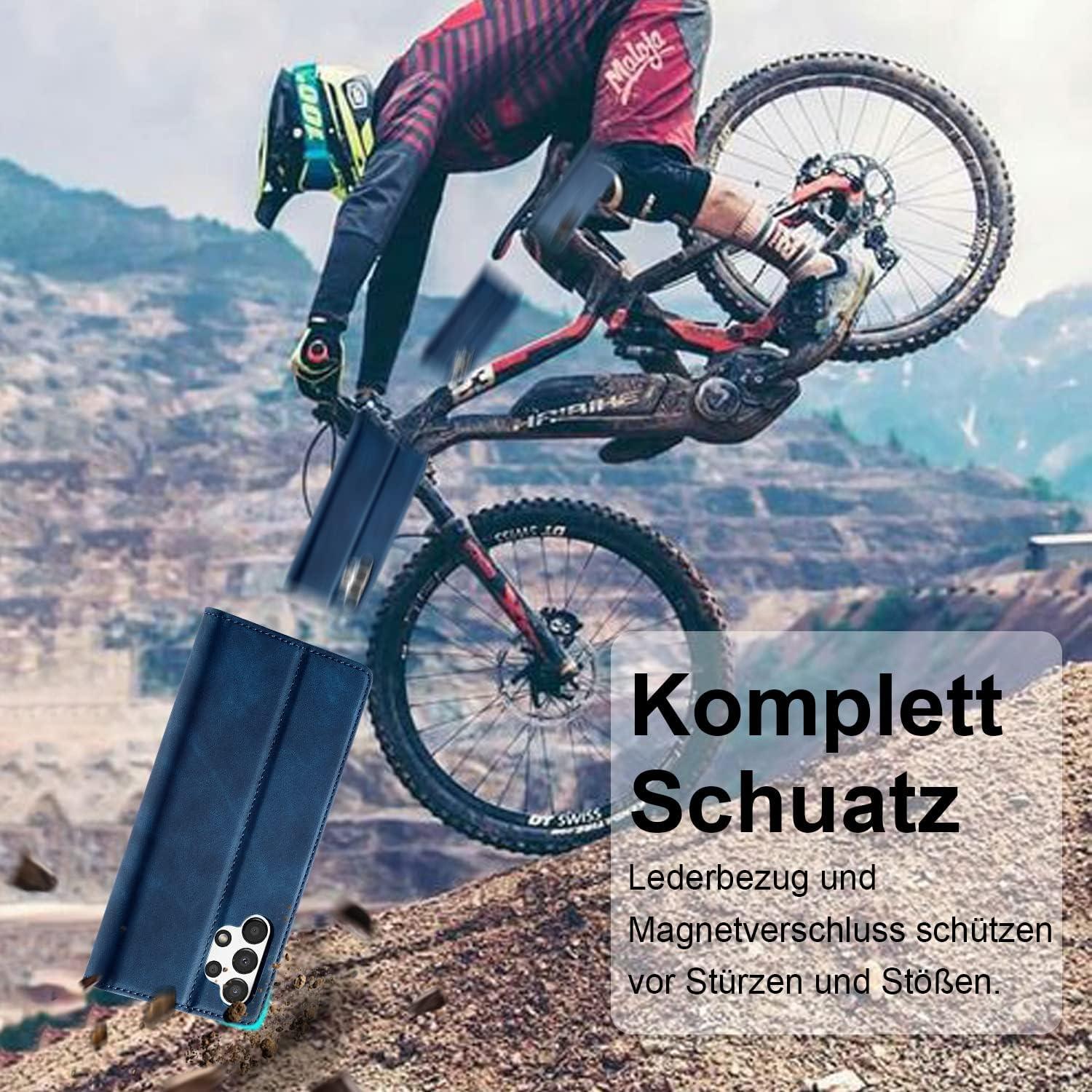 Handyhülle Samsung Galaxy A13 5G/A04S Leder Klappbar Wallet Blau