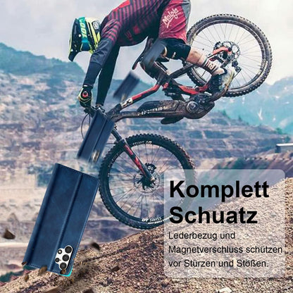 Handyhülle Samsung Galaxy A13 5G/A04S Leder Klappbar Wallet Blau