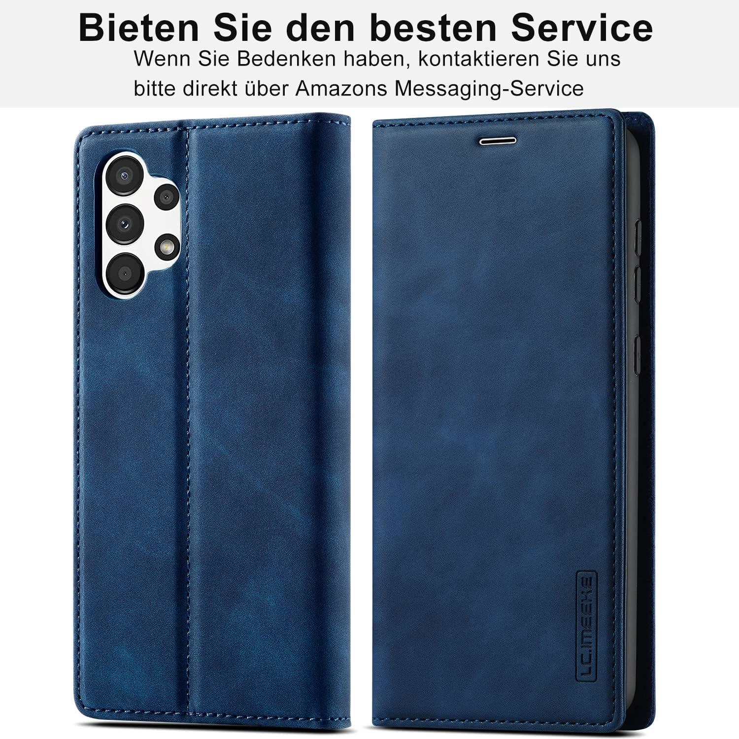 Handyhülle Samsung Galaxy A13 5G/A04S Leder Klappbar Wallet Blau
