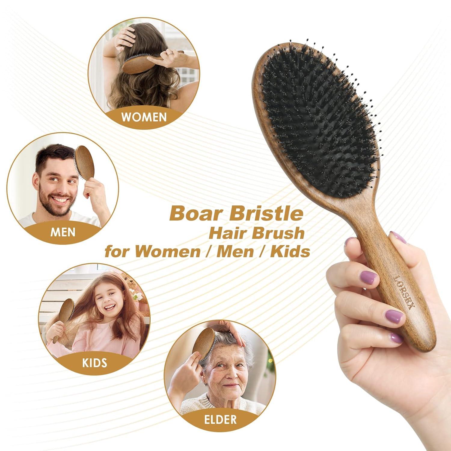 Professionelle Haarbürste Wildschweinborsten Entwirrbürste Lange Locken Haare