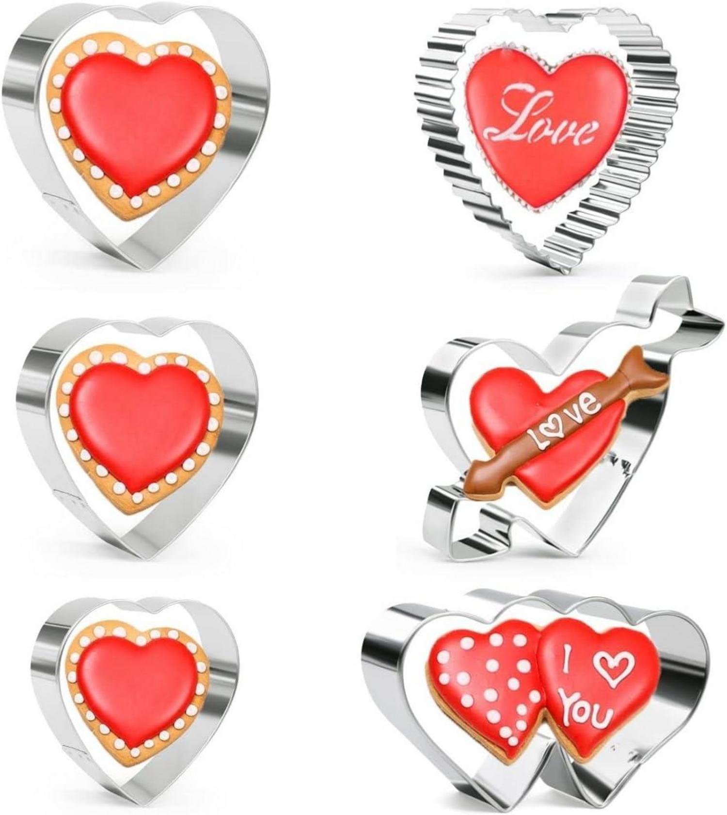 Valentinstag Herz Ausstecher Set Edelstahl 6er Keksausstecher