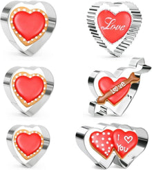 Valentinstag Herz Ausstecher Set Edelstahl 6er Keksausstecher