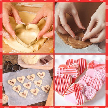 Valentinstag Herz Ausstecher Set Edelstahl 6er Keksausstecher