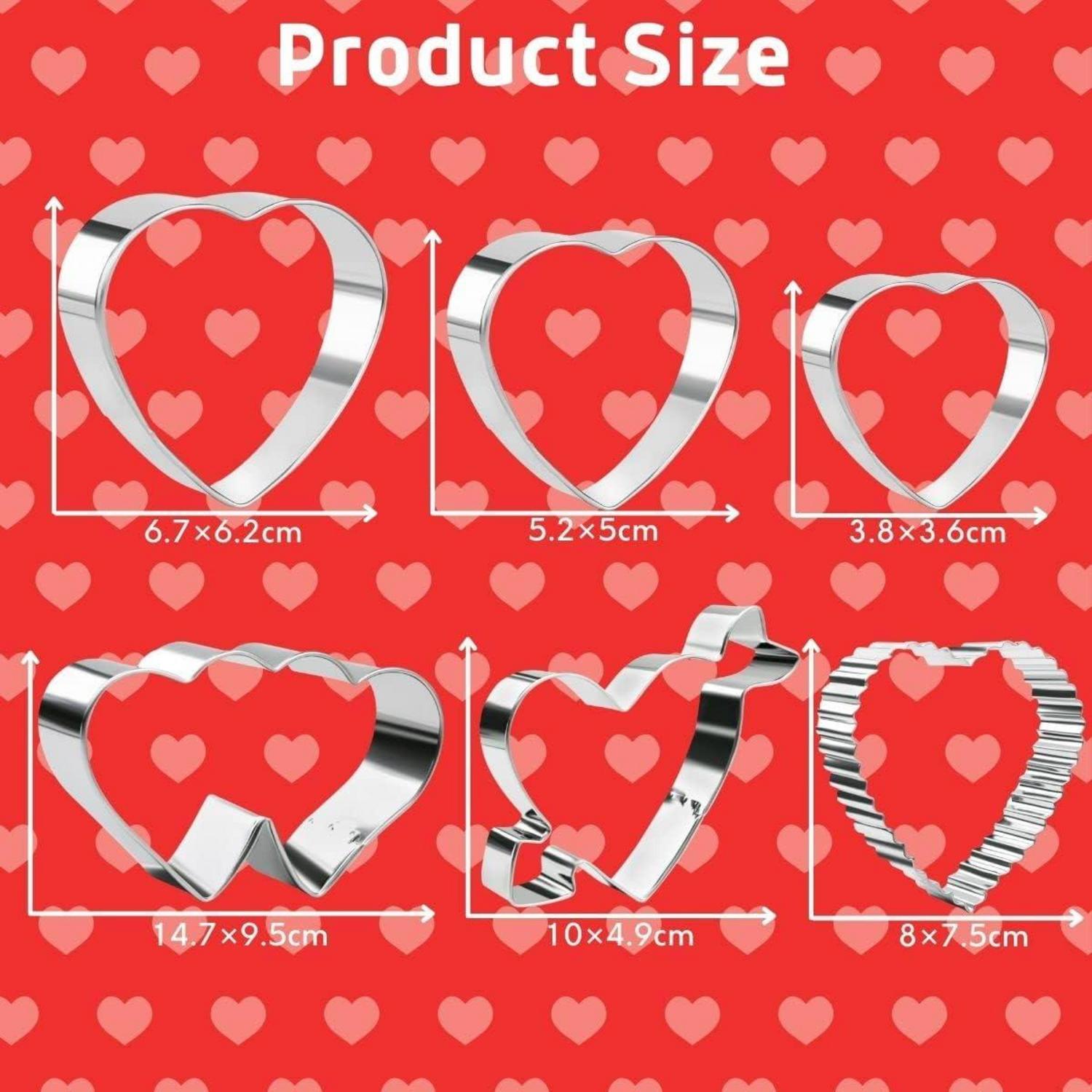 Valentinstag Herz Ausstecher Set 6 Stück Edelstahl Keksausstecher