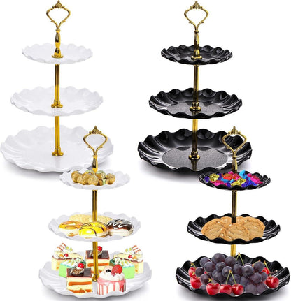 3 Tier Cupcake Dessert Stand Display Tower Plastik Gebäck Etagere