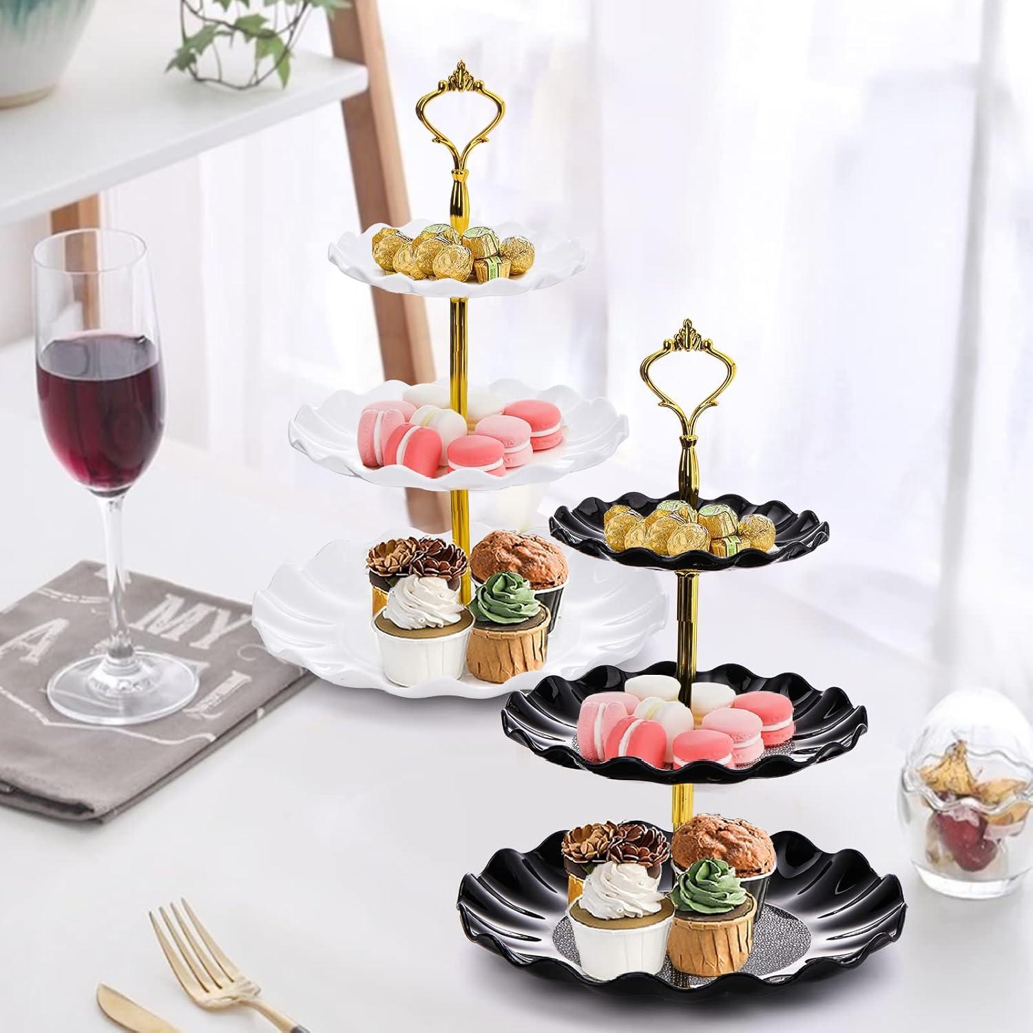 3 Tier Cupcake Dessert Stand Display Tower Plastik Tray Buffet Party Kit