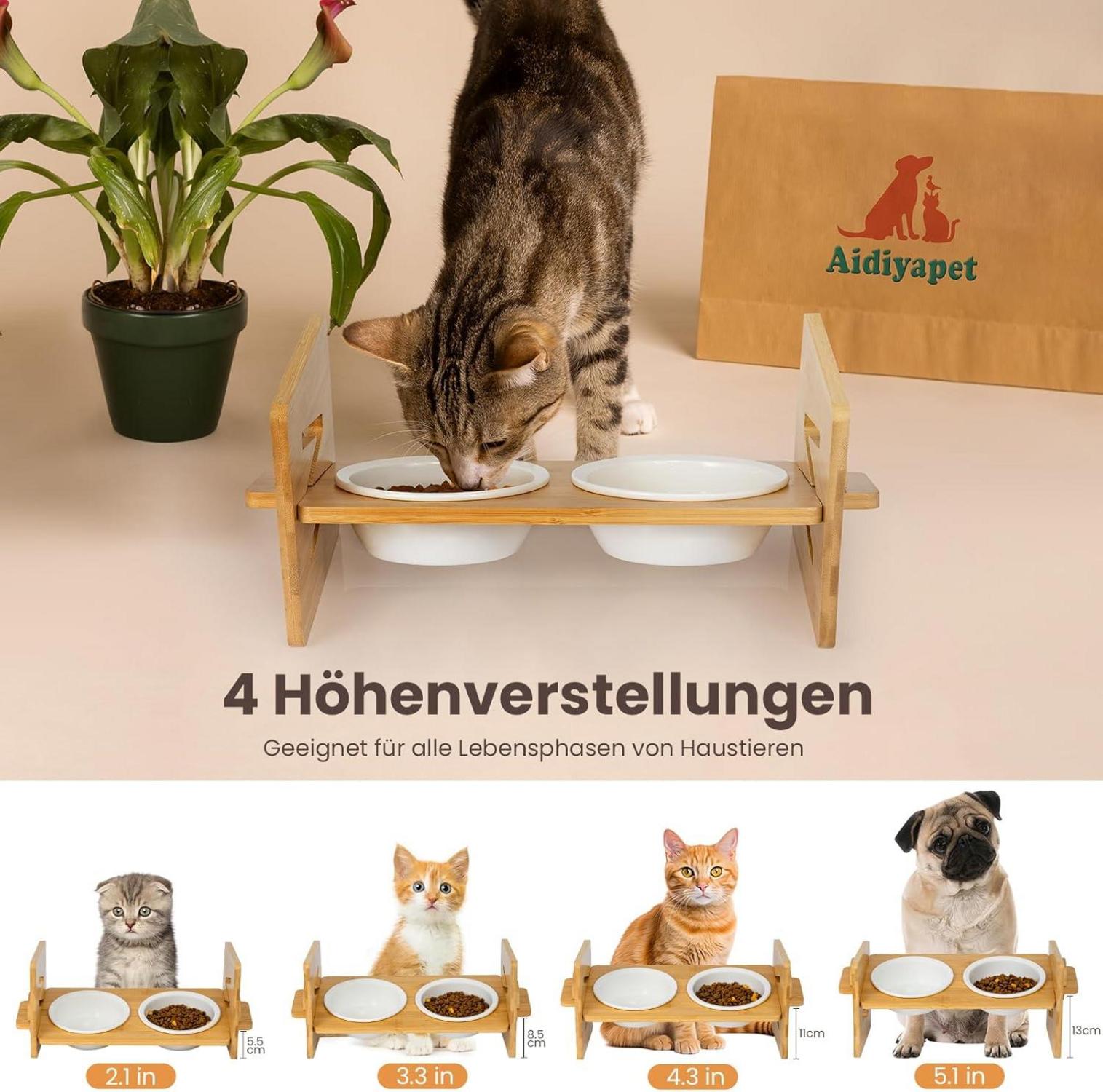 Katzennapf Erhöht Keramik 15° Neigung Fressnapf Katzen