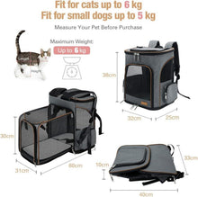 Erweiterbarer Katzen- und Hunderucksack Grau M 32x25x38cm