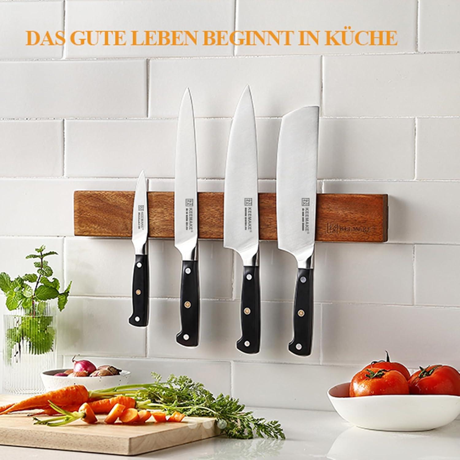 Magnetleiste Messerhalter Akazienholz 30cm Neodym Magnet stark