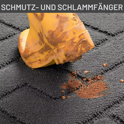 Fußmatte Grau 90x150cm - Waschbare Schmutzfangmatte für Innen & Außen
