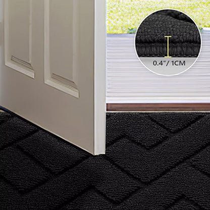 Fußmatte Schwarz 90x150cm – Waschbar, Rutschfest & Saugfähig