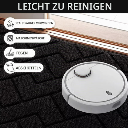 Fußmatte Schwarz 90x150cm – Waschbar, Rutschfest & Saugfähig