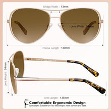 Damen Pilotenbrille verspiegelt Polarisiert Sonnenbrille