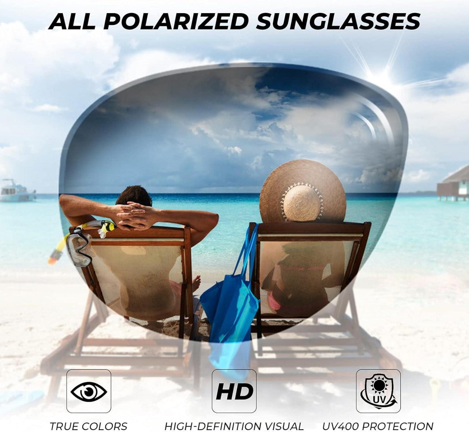 Pilotenbrille Damen Sonnenbrille polarisiert Verspiegelt UV Schutz
