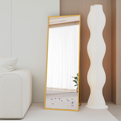 Ganzkörperspiegel 140x50cm – Freistehend, Hängend, Goldrahmen