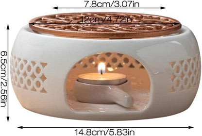 Xpsirny Teewärmer Keramik Stövchen Porzellan Herdmatte Tea