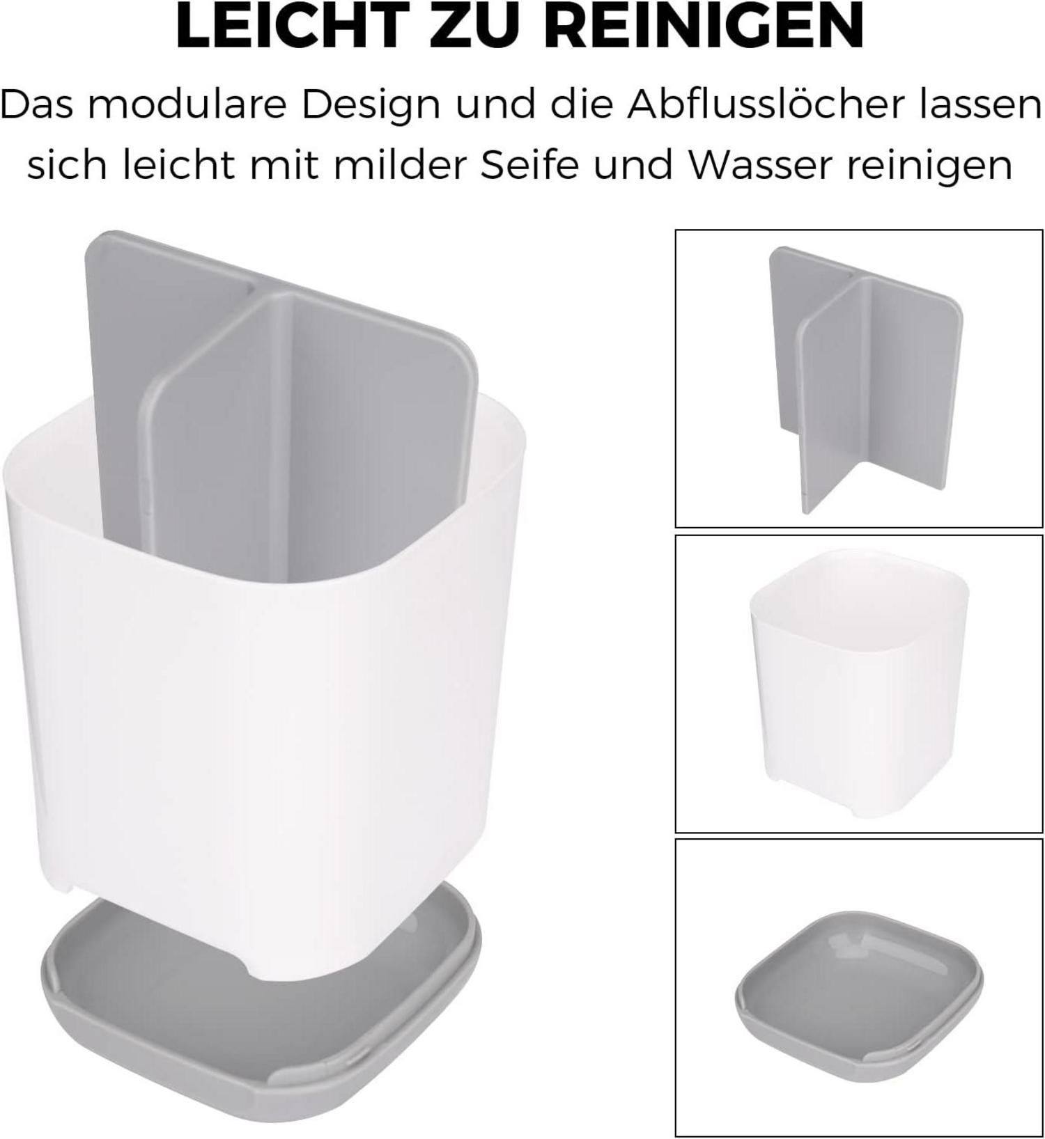 Zahnbürstenhalter mit Abfluss für Badzubehör & Zahnpasta