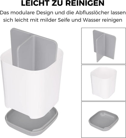 Zahnbürstenhalter mit Abfluss für Badzubehör & Zahnpasta