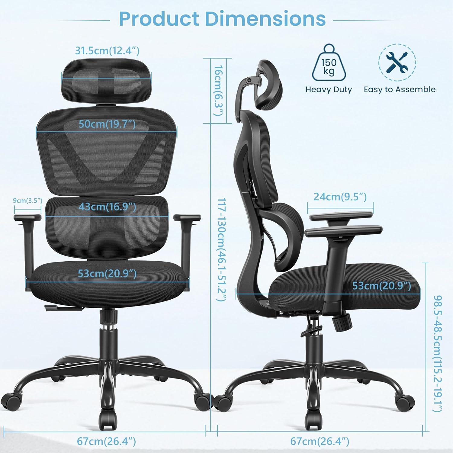 Ergonomischer Bürostuhl mit Kopfstütze und