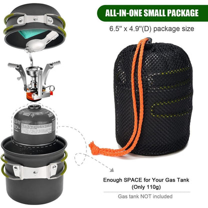 Odoland Camping Kochgeschirr Set Outdoor Edelstahl Topf