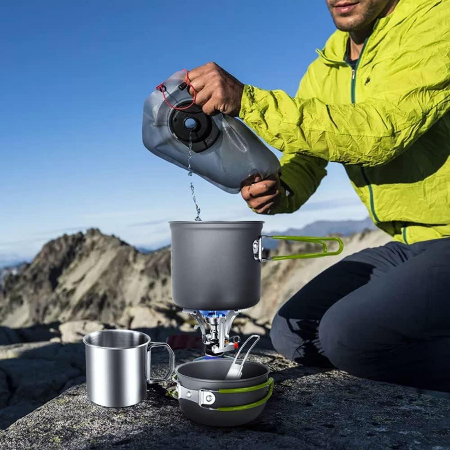 Camping Geschirr Set Topf Pfanne Outdoor Wandern Kochgeschirr Gelb