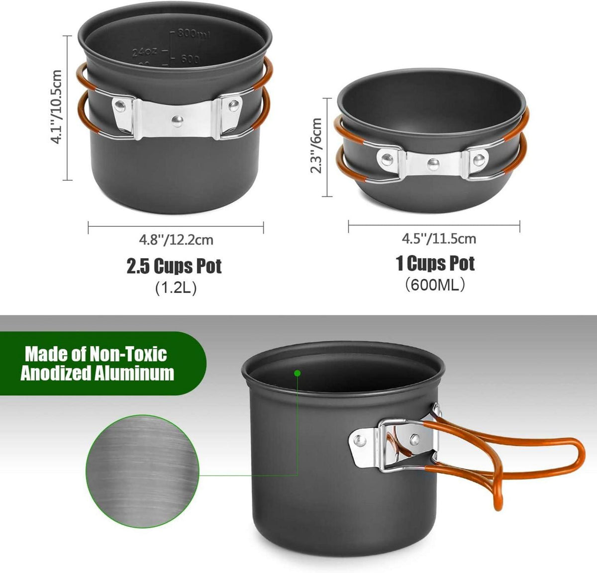Camping Geschirr Set Outdoor Kochgeschirr Orange