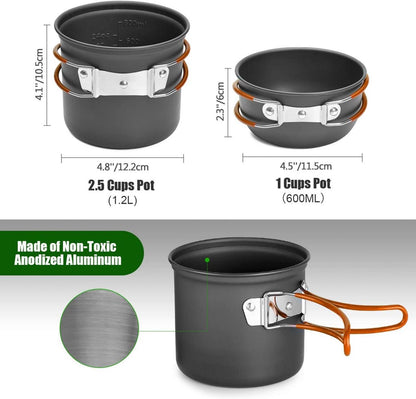 Camping Geschirr Set Outdoor Kochgeschirr Orange