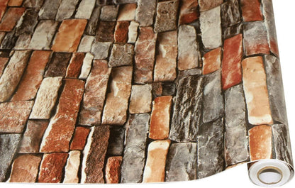 Selbstklebende Vintage Backstein Tapete 45x300cm wetterfest