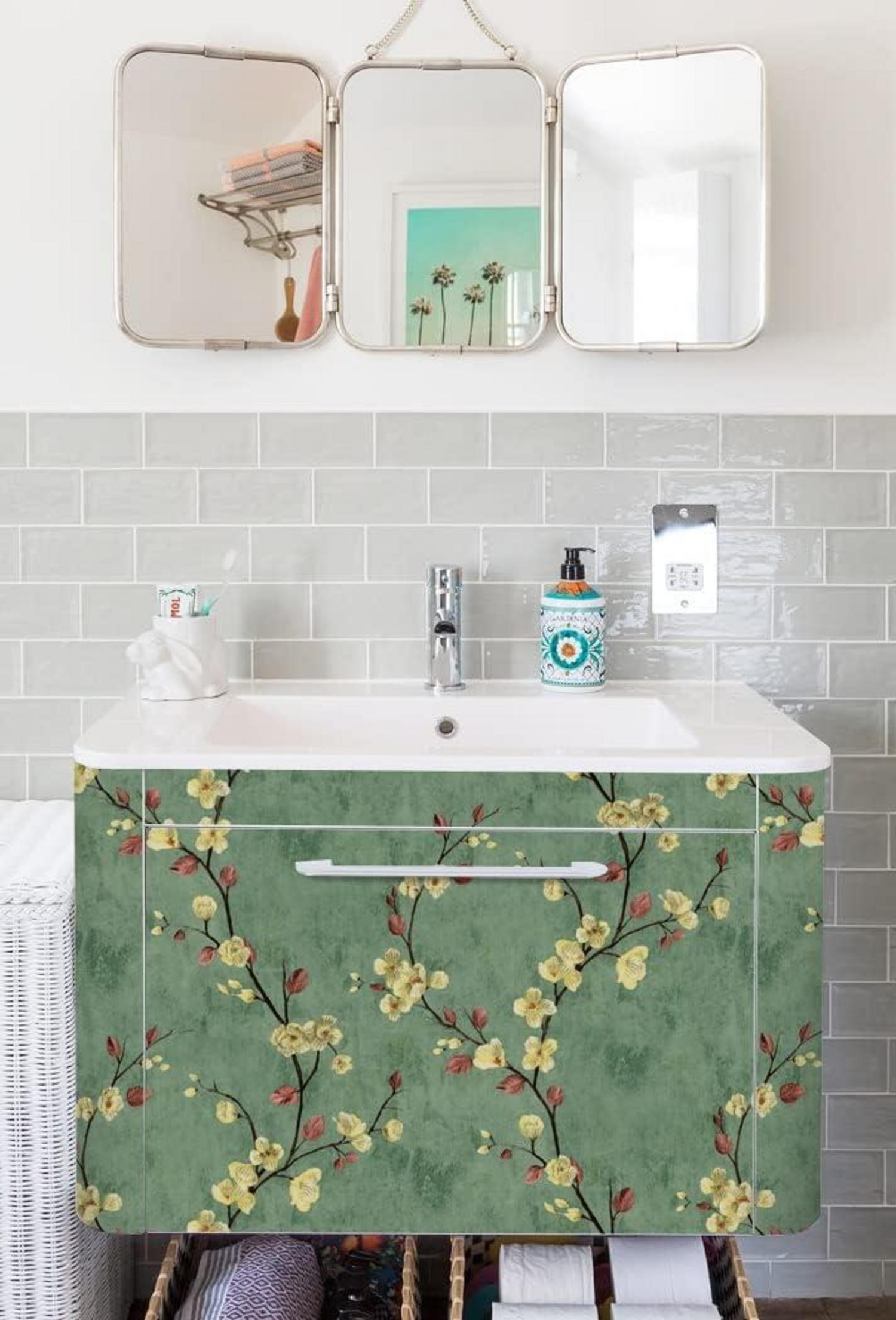 Selbstklebende Fototapete Grün Blumen Design 0.4W x 3L m