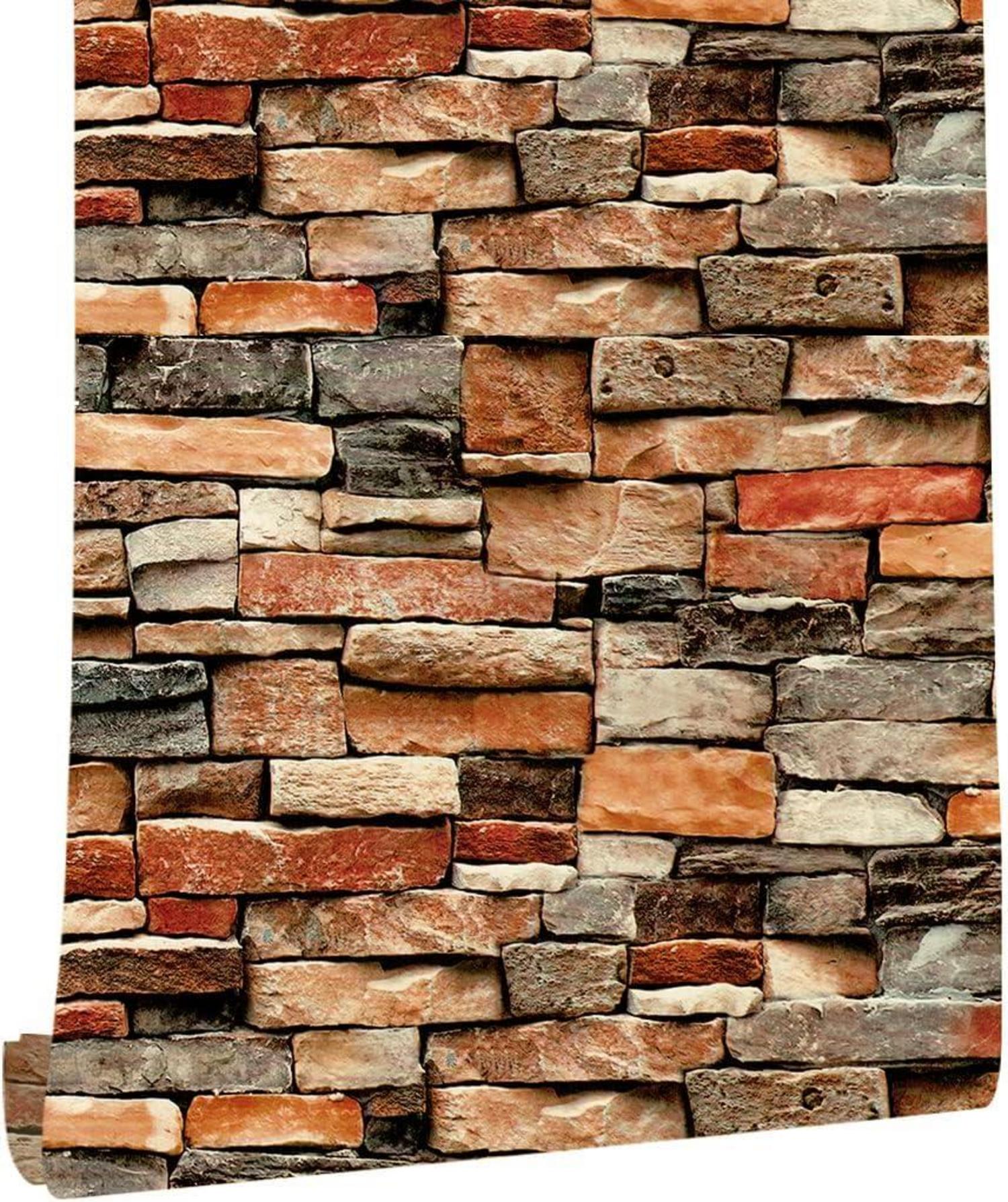 Selbstklebende Ziegel Tapete Vintage Backstein 45x600cm